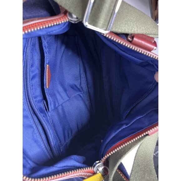 Kipling Crossbody Handbag Tote Purse Navy With Yellow Accents EUC - Picture 11 of 16